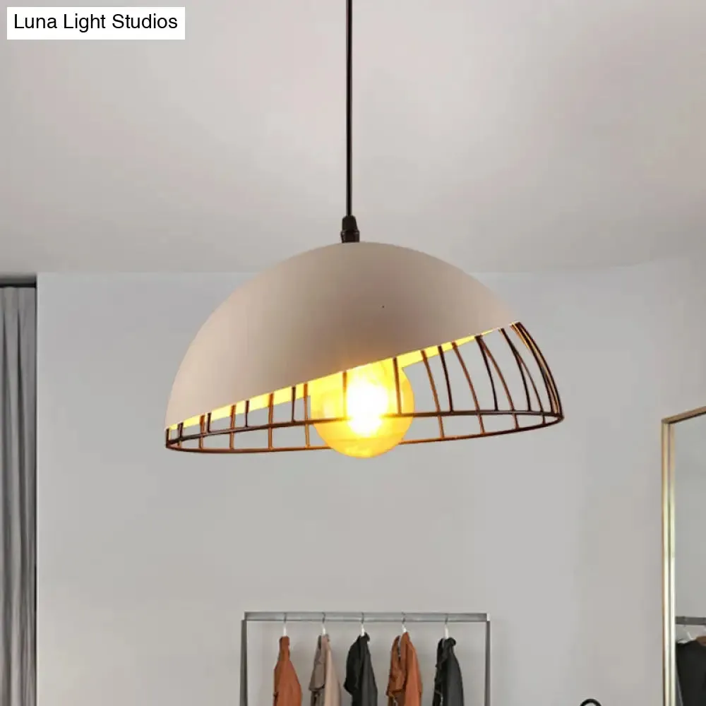 12"/14" Retro Style Hanging Pendant Light with Metal Bowl Design - Black/Gray Finish for Dining Table