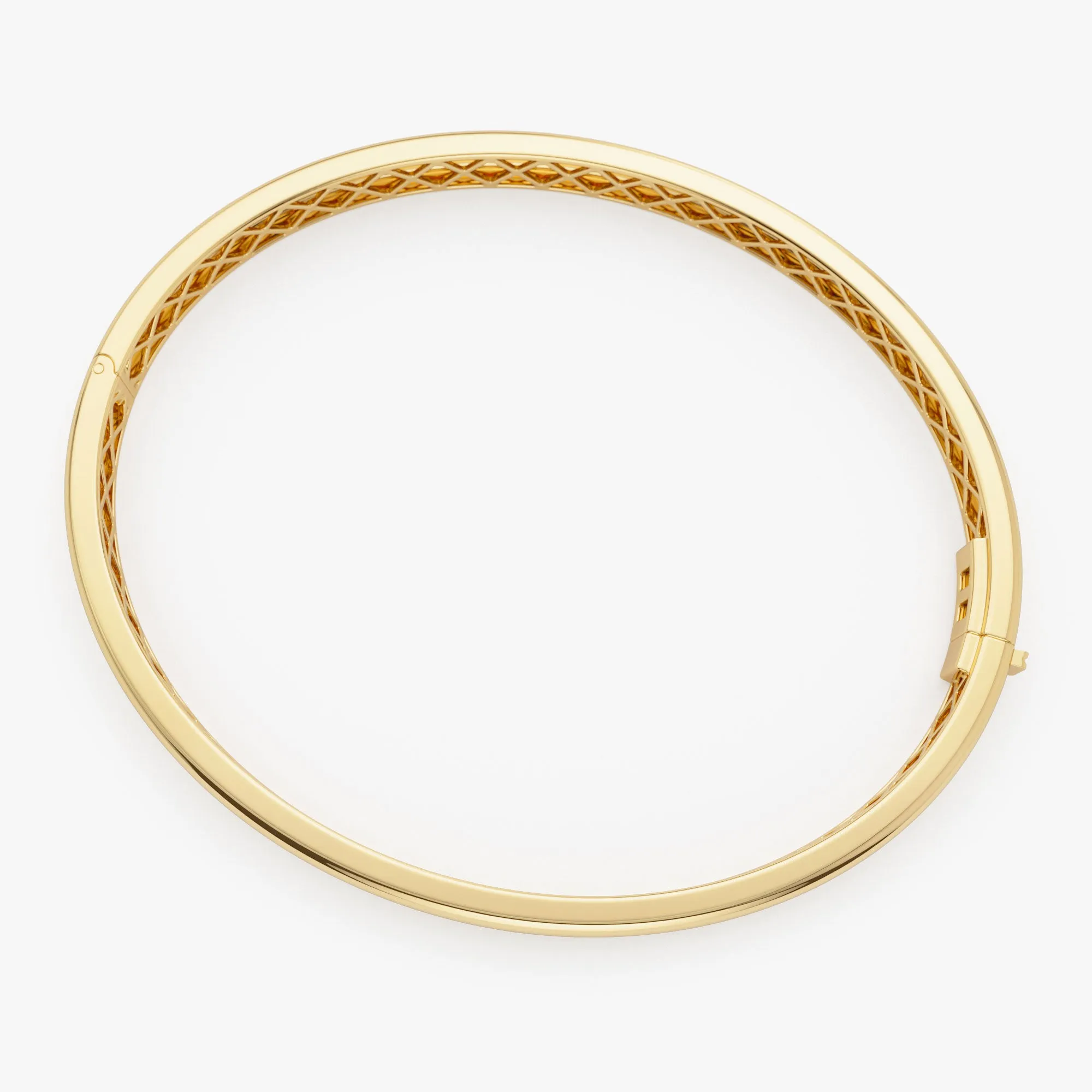 14k Double Row Dome Gold Bangle Bracelet