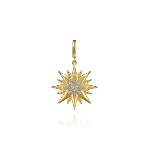 14KY Diamond Starburst Charm