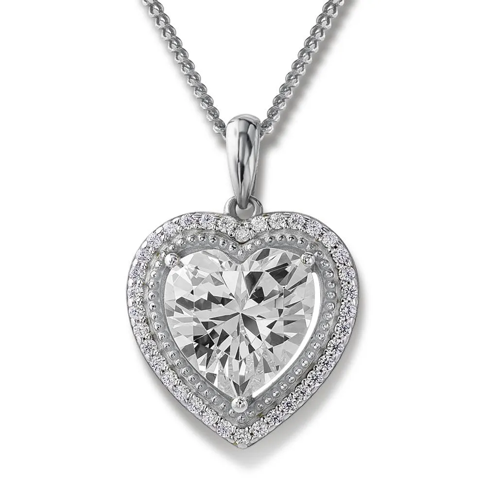 2.5 ct. t.w. Halo Heart  Pendant