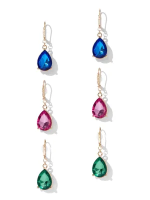 3-Piece Goldtone Drop Earring Set