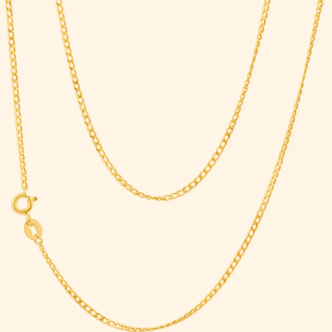 9ct Gold Curb Necklace (0.40 Gauge)