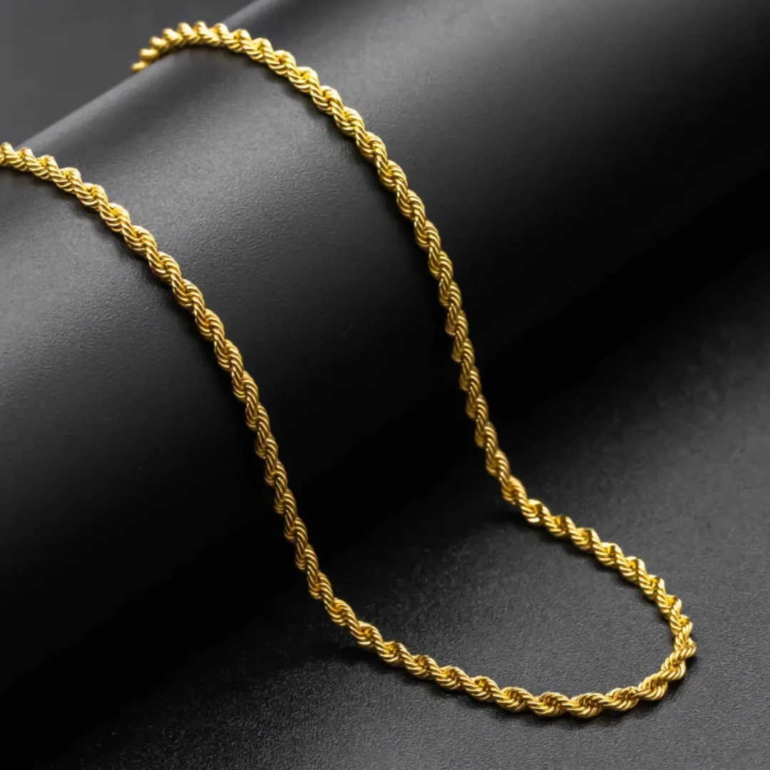 9ct Gold Hollow Rope Gold Chain