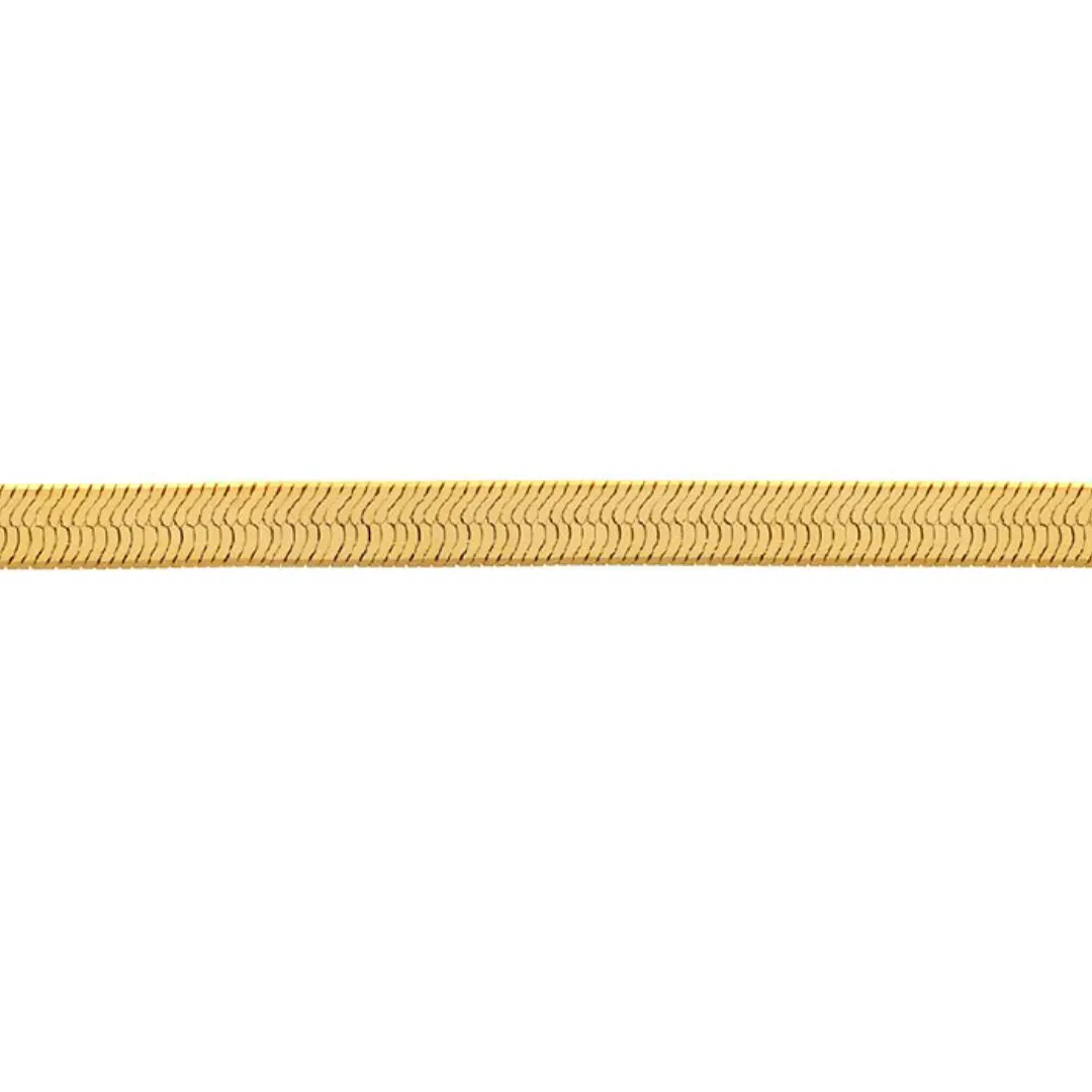 9ct Yellow Gold Herringbone Bracelet (19cm)