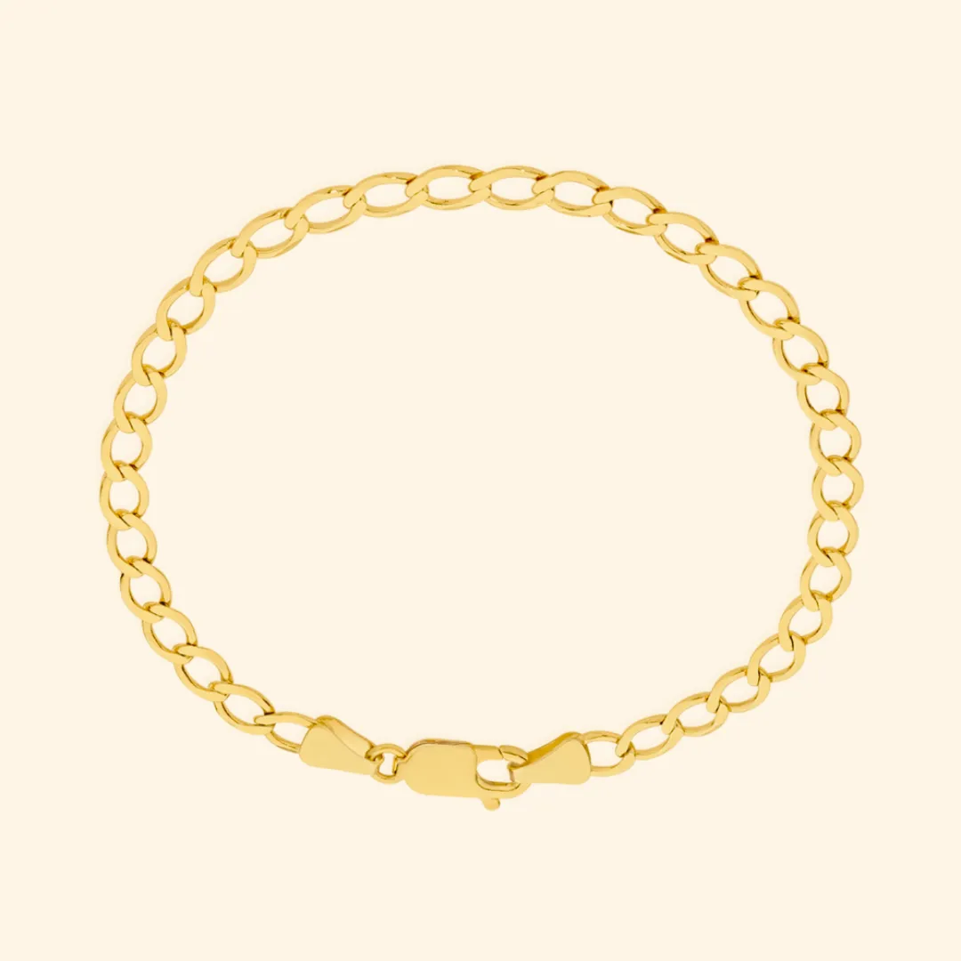 9ct Yellow Gold Open Curb Bracelets