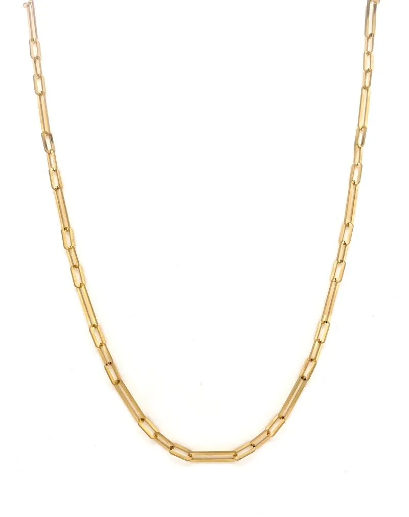 9ct Yellow Gold Paperclip Chain Necklace