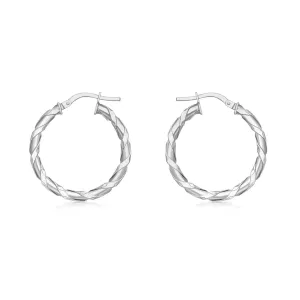 9K White Gold Wrap Hoop Earrings