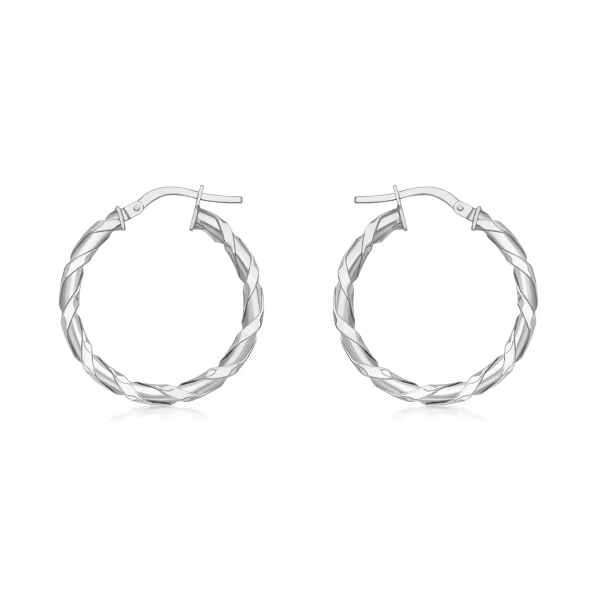 9K White Gold Wrap Hoop Earrings