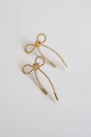 Alissa Gold Twisted Bow Earrings