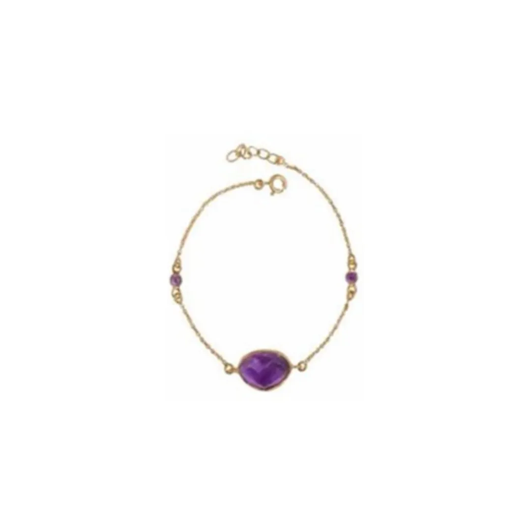 Amethyst Chain Bracelet