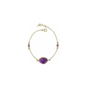 Amethyst Chain Bracelet