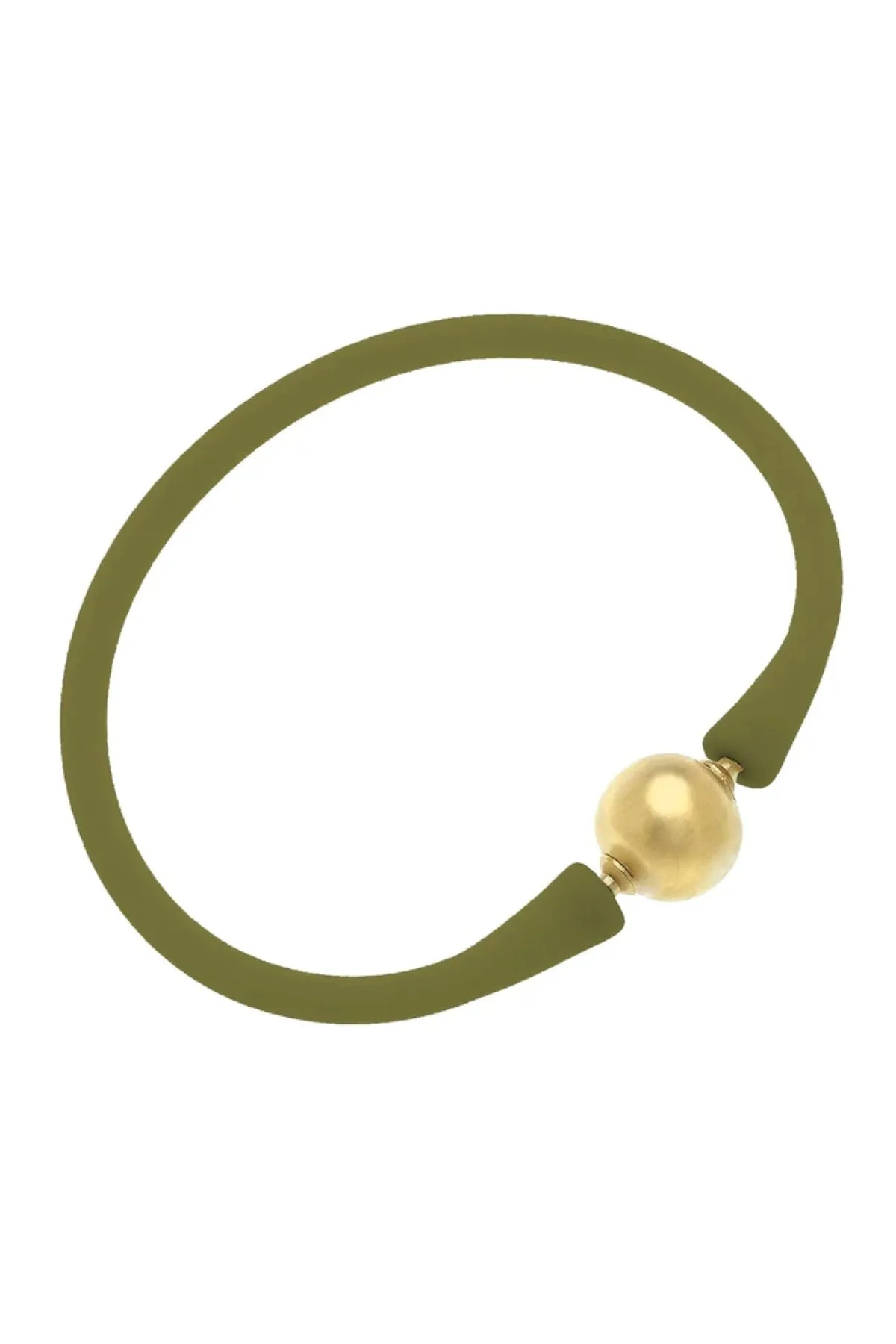 Bali 24K Gold Plated Ball Bead Silicone Bracelet