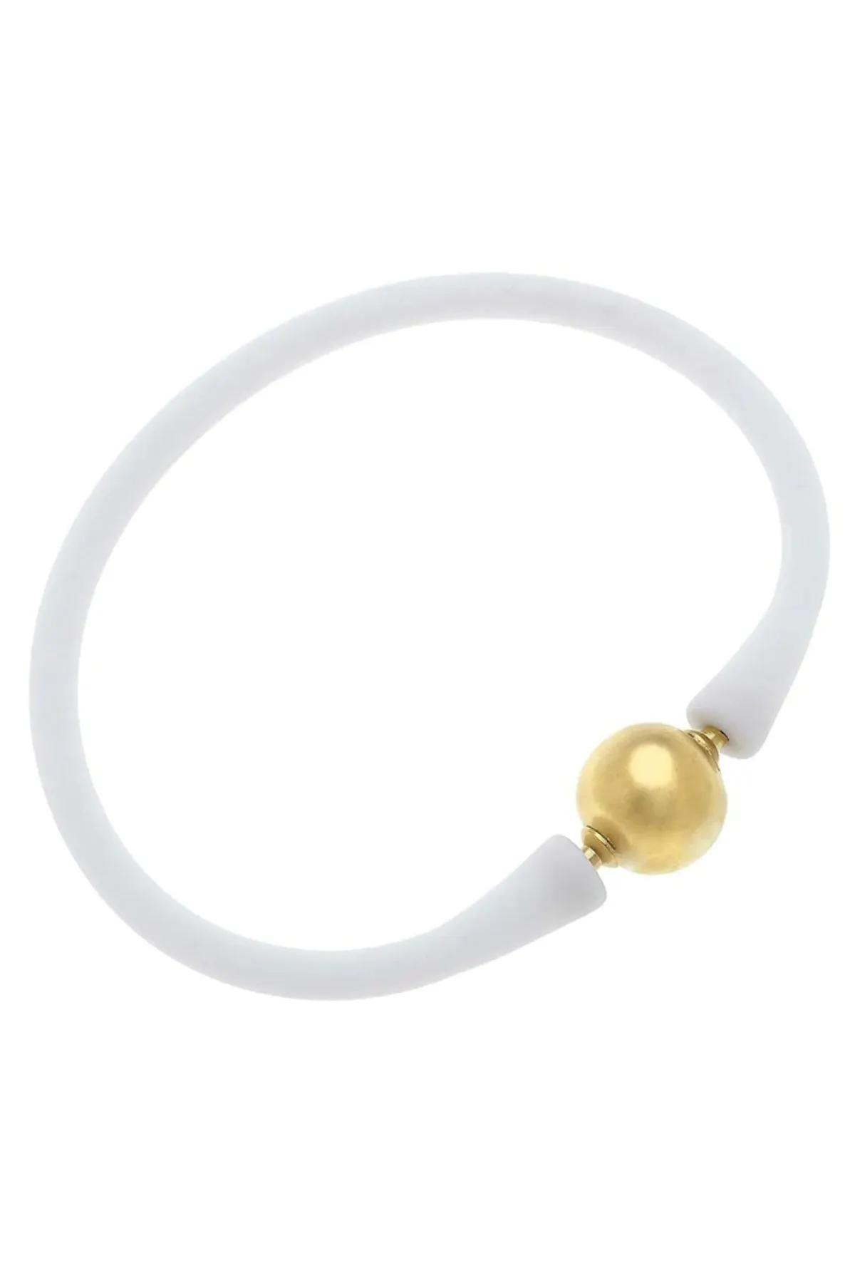 Bali 24K Gold Plated Ball Bead Silicone Bracelet