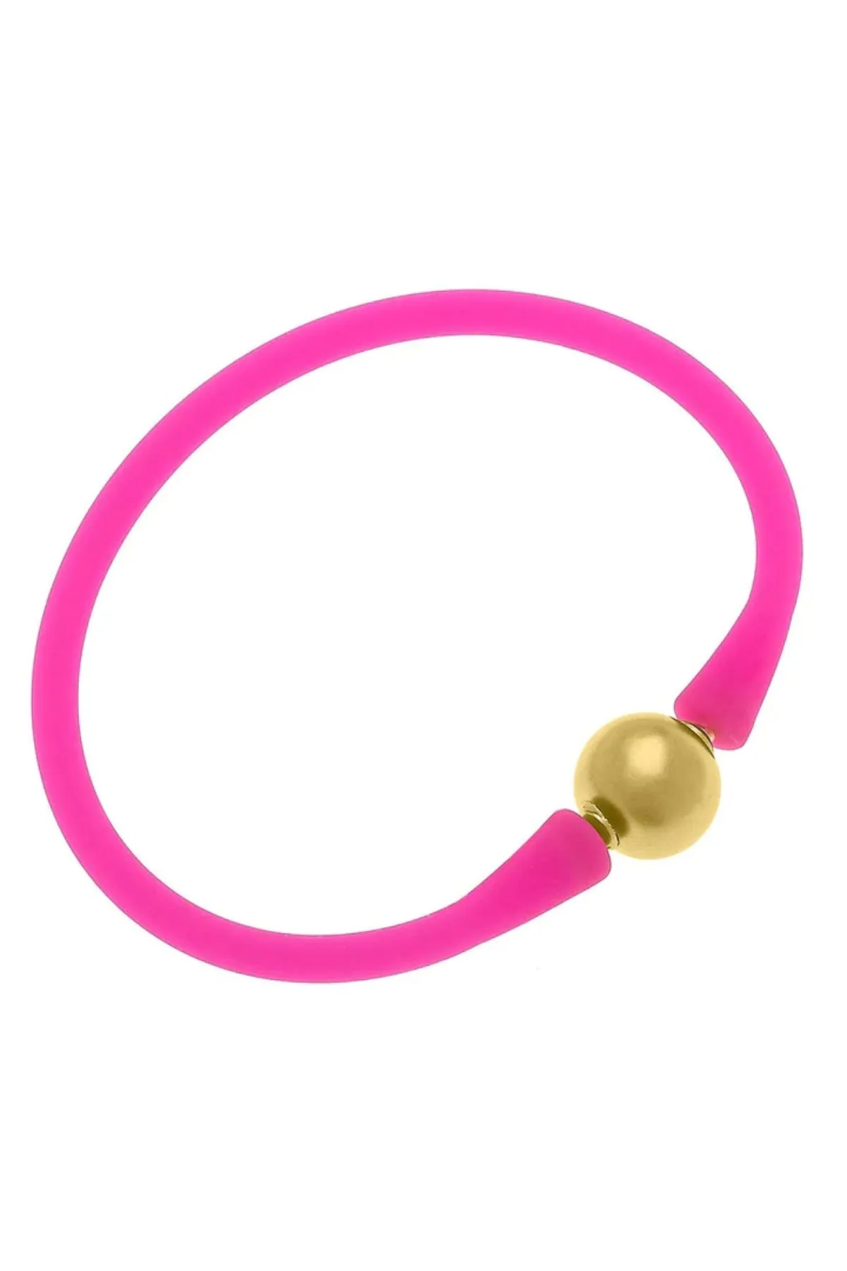 Bali 24K Gold Plated Ball Bead Silicone Bracelet