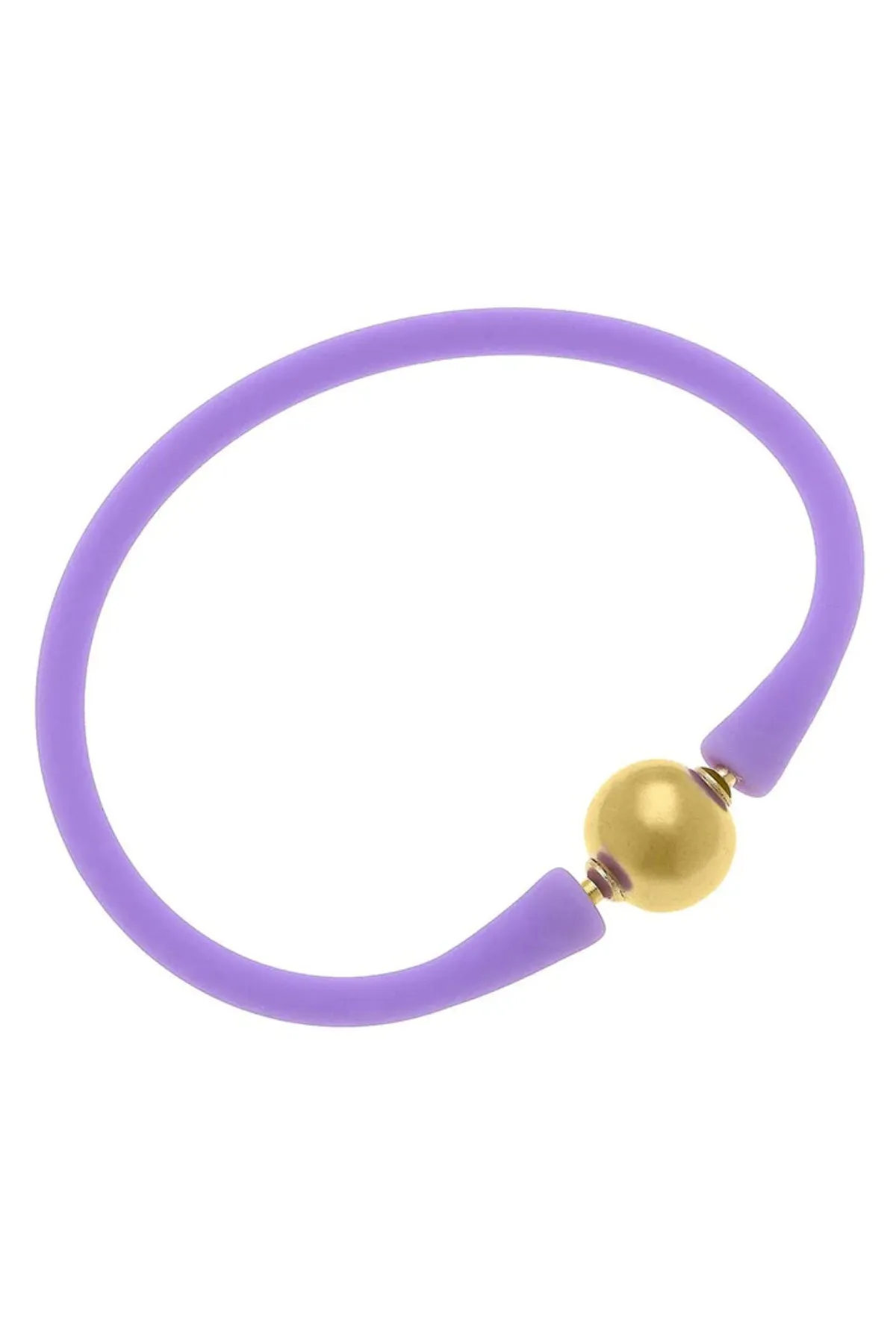 Bali 24K Gold Plated Ball Bead Silicone Bracelet