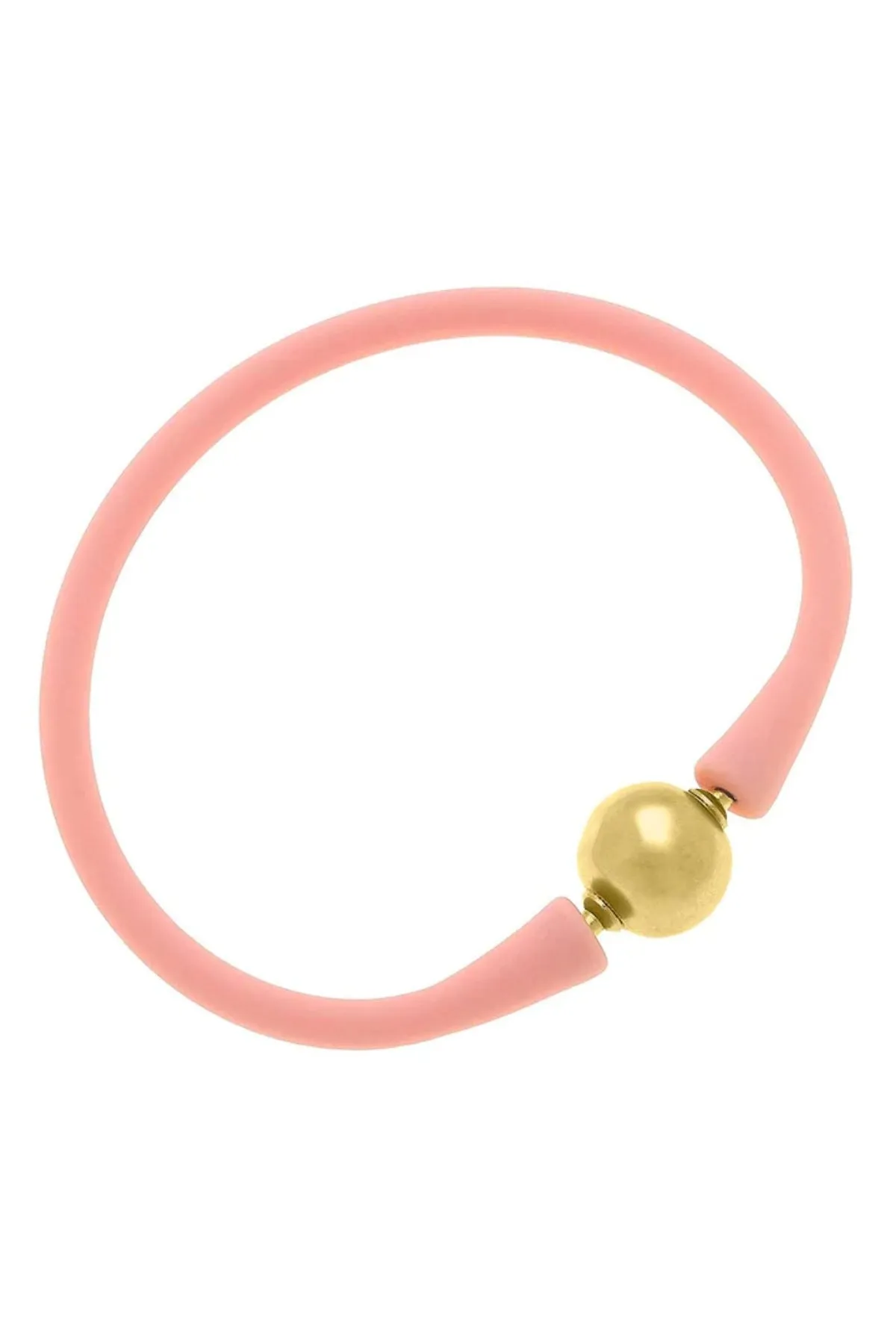 Bali 24K Gold Plated Ball Bead Silicone Bracelet