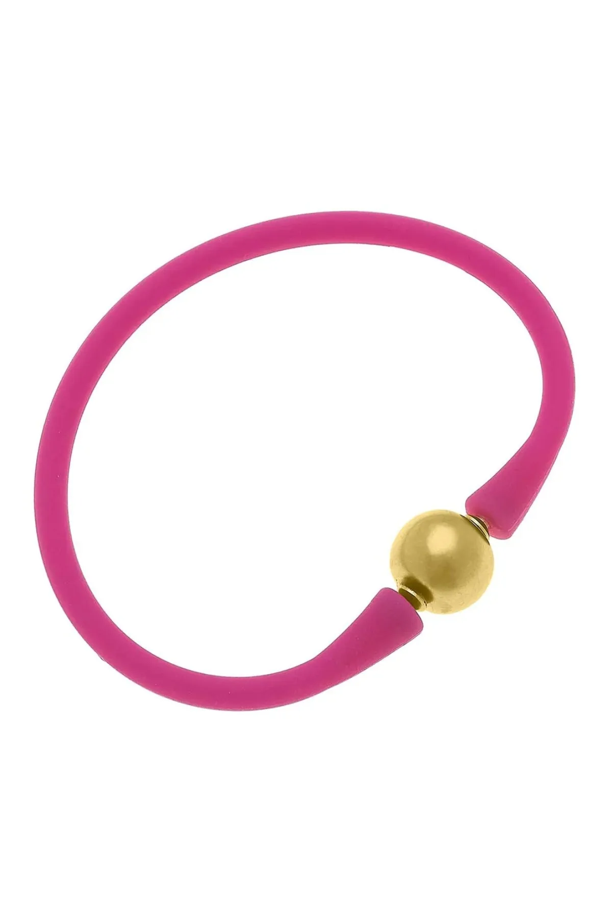 Bali 24K Gold Plated Ball Bead Silicone Bracelet