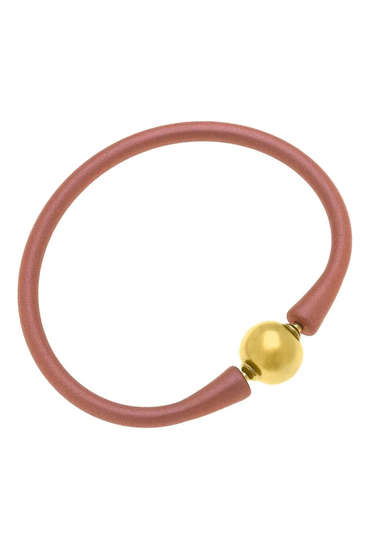 Bali 24K Gold Plated Ball Bead Silicone Bracelet