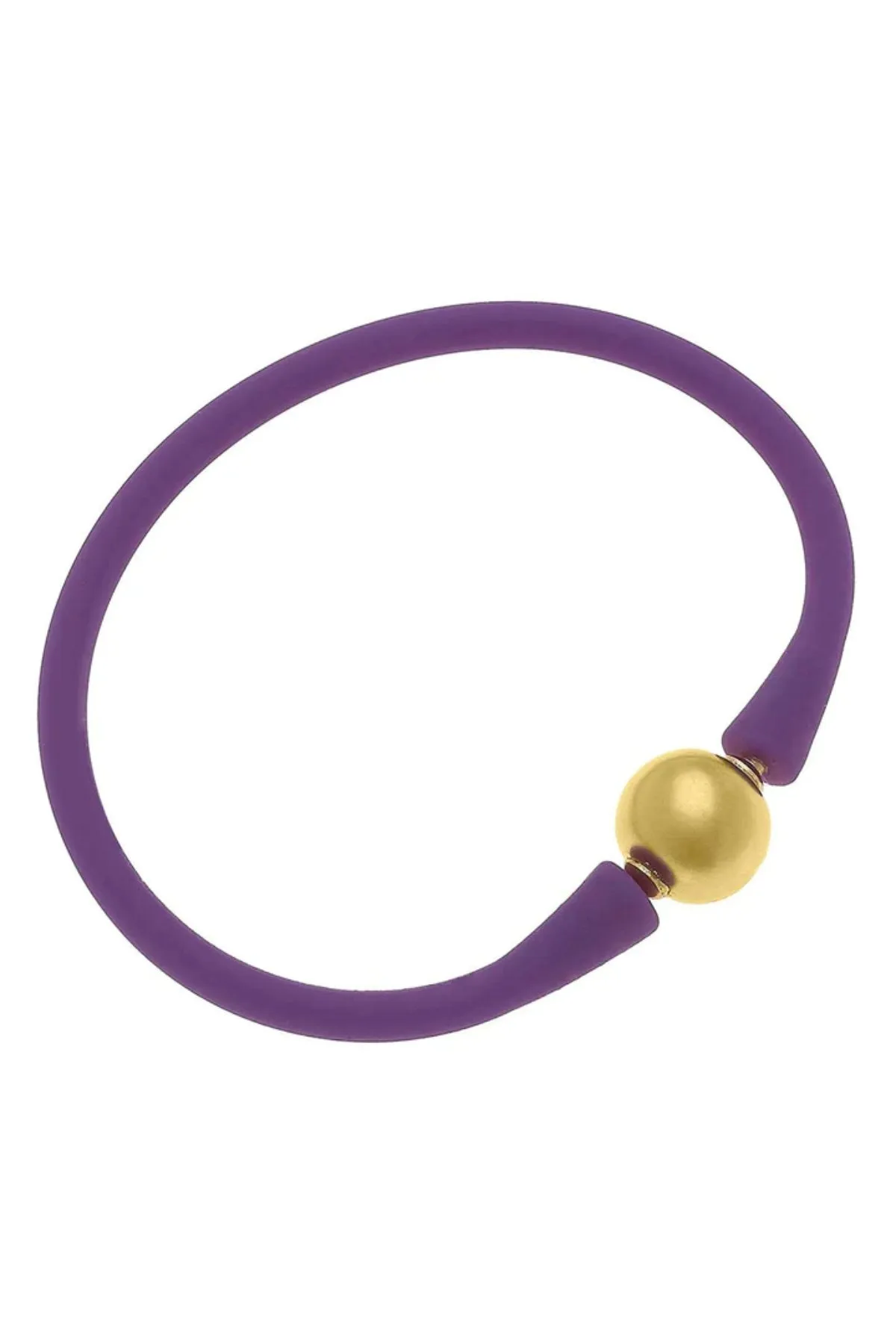 Bali 24K Gold Plated Ball Bead Silicone Bracelet