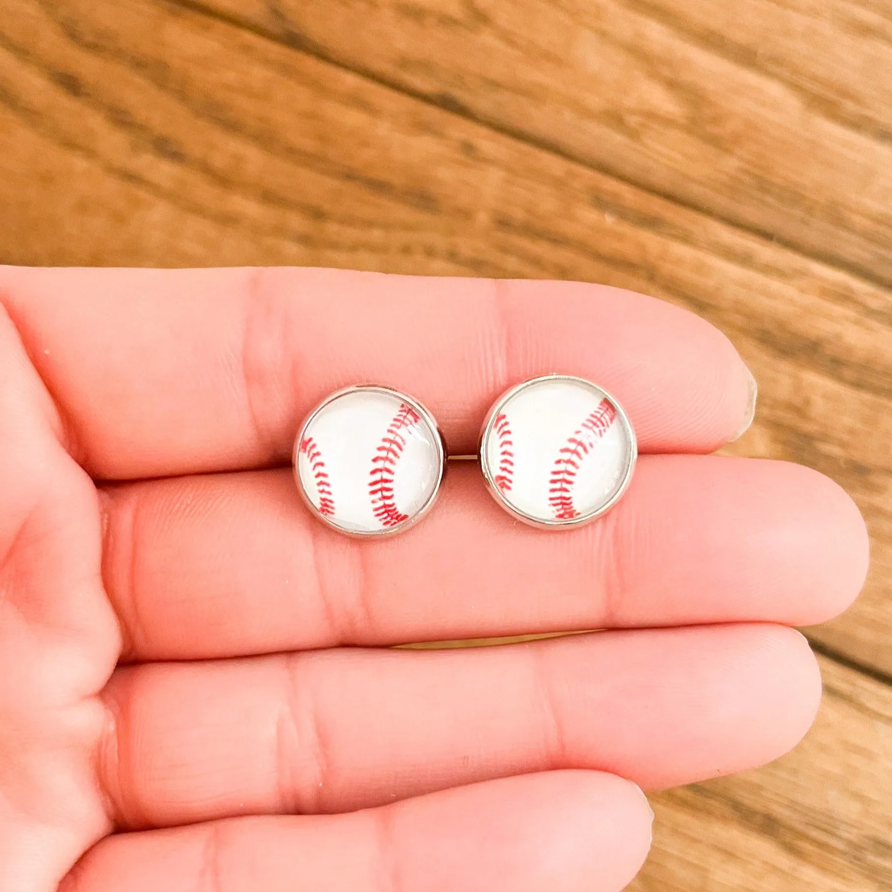 Baseball Stud Earrings