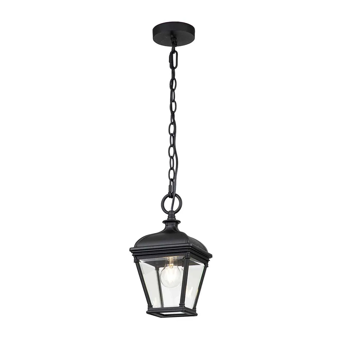 Bayview 1 Light Medium Chain Lantern - Black IP44 E27