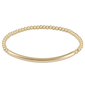 Bliss Bar Textured 3mm Bead Bracelet - Gold