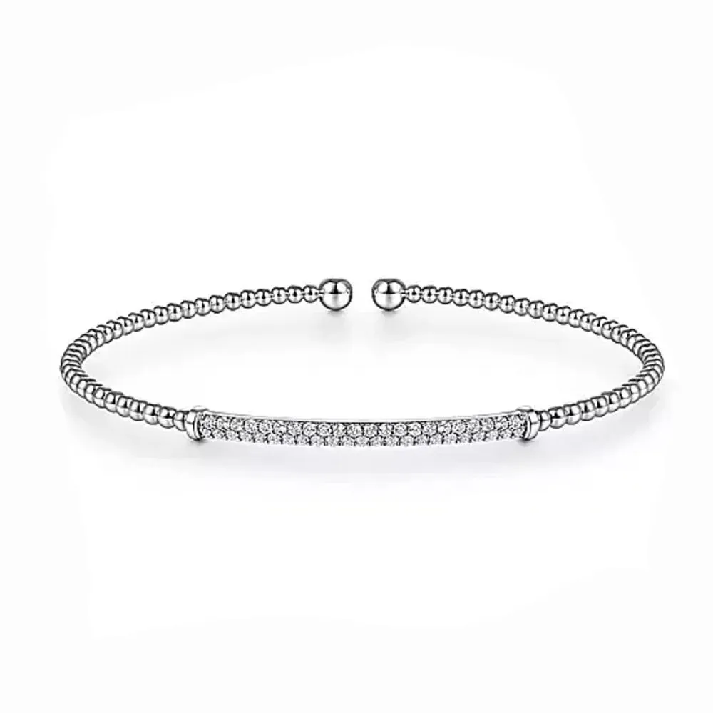 Bujukan Pave Diamond Bar Bracelet White Gold