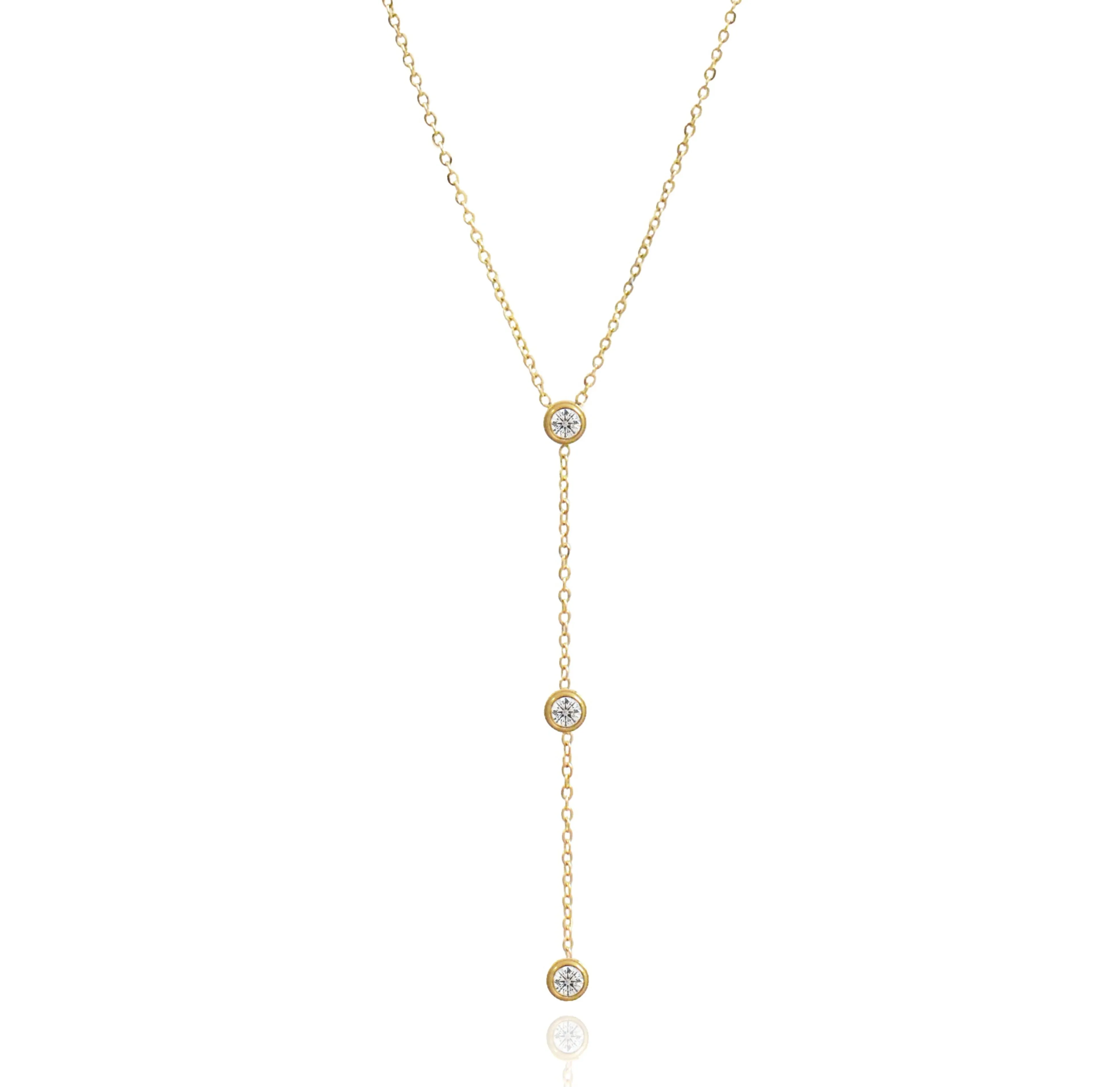 CATALINA CZ DIAMOND LARIAT CHAIN NECKLACE