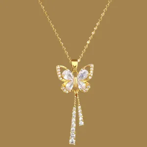 Charming Butterfly Necklace for Women Stainless Steel Jewelry Cute Romantic Clavicular Chain Chocker Bridal Wedding Party Gifts