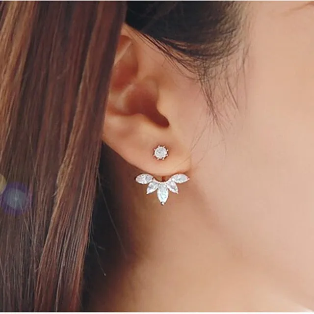 Chic Crystal Flower Drop Earrings