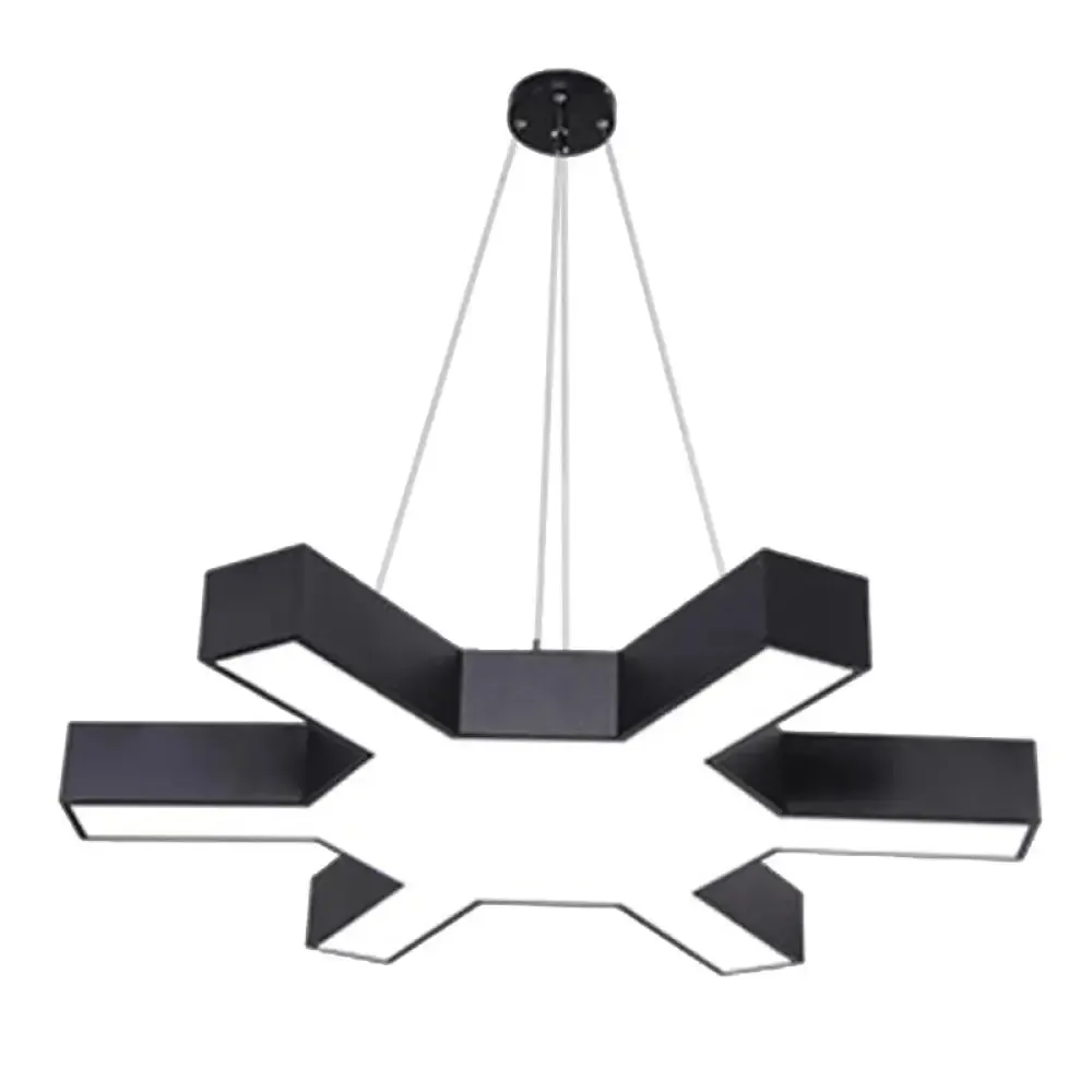 Contemporary Black Branch LED Pendant Lighting for Gyms - Commercial Grade Acrylic