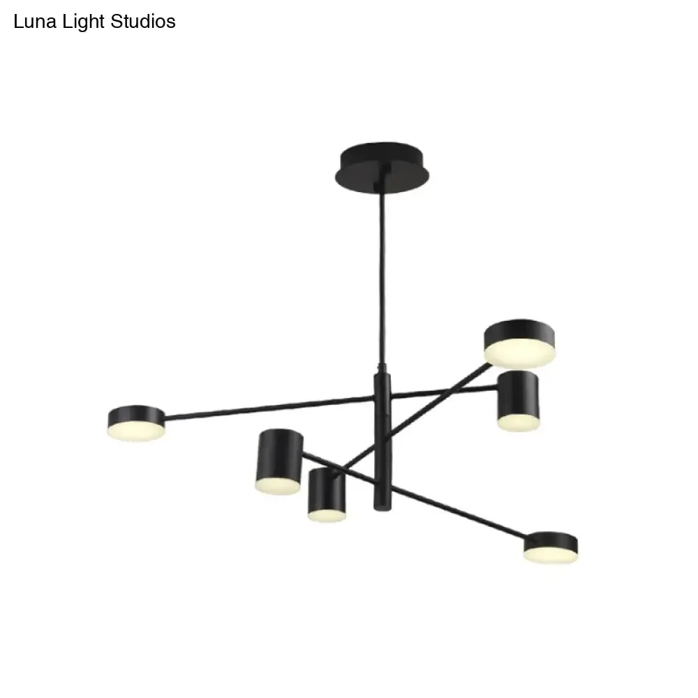 Contemporary Metal Chandelier Light Fixture - 3/4 Tiered, 6/8 Lights, Black/Gold Pendant for Bedroom