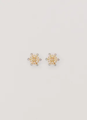 Crystal Snowflake Earring - Gold