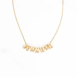 Custom Bubble Name Necklace