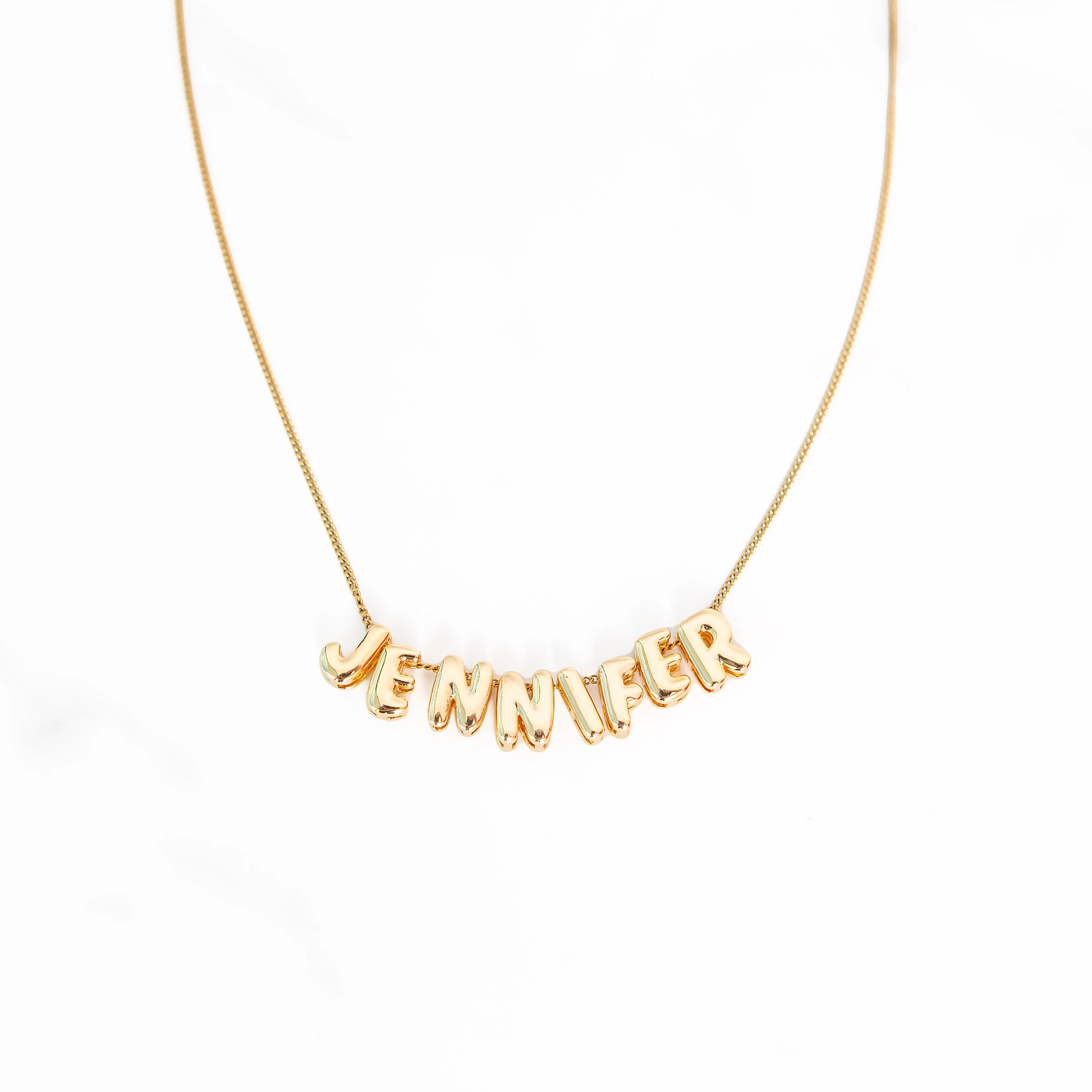 Custom Bubble Name Necklace