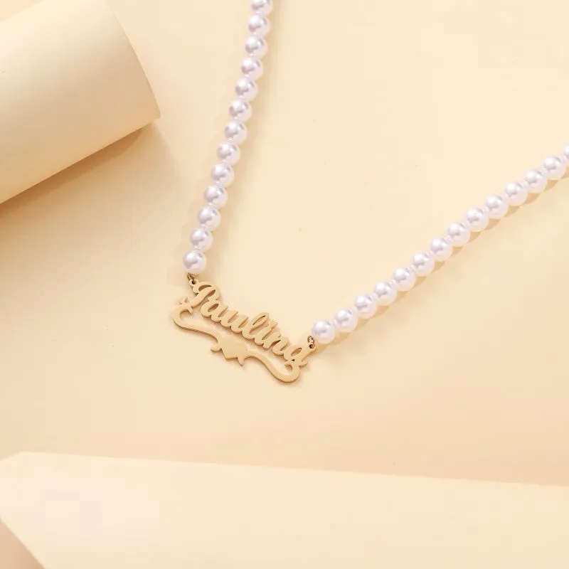 Custom Name Pearl Necklace for Her