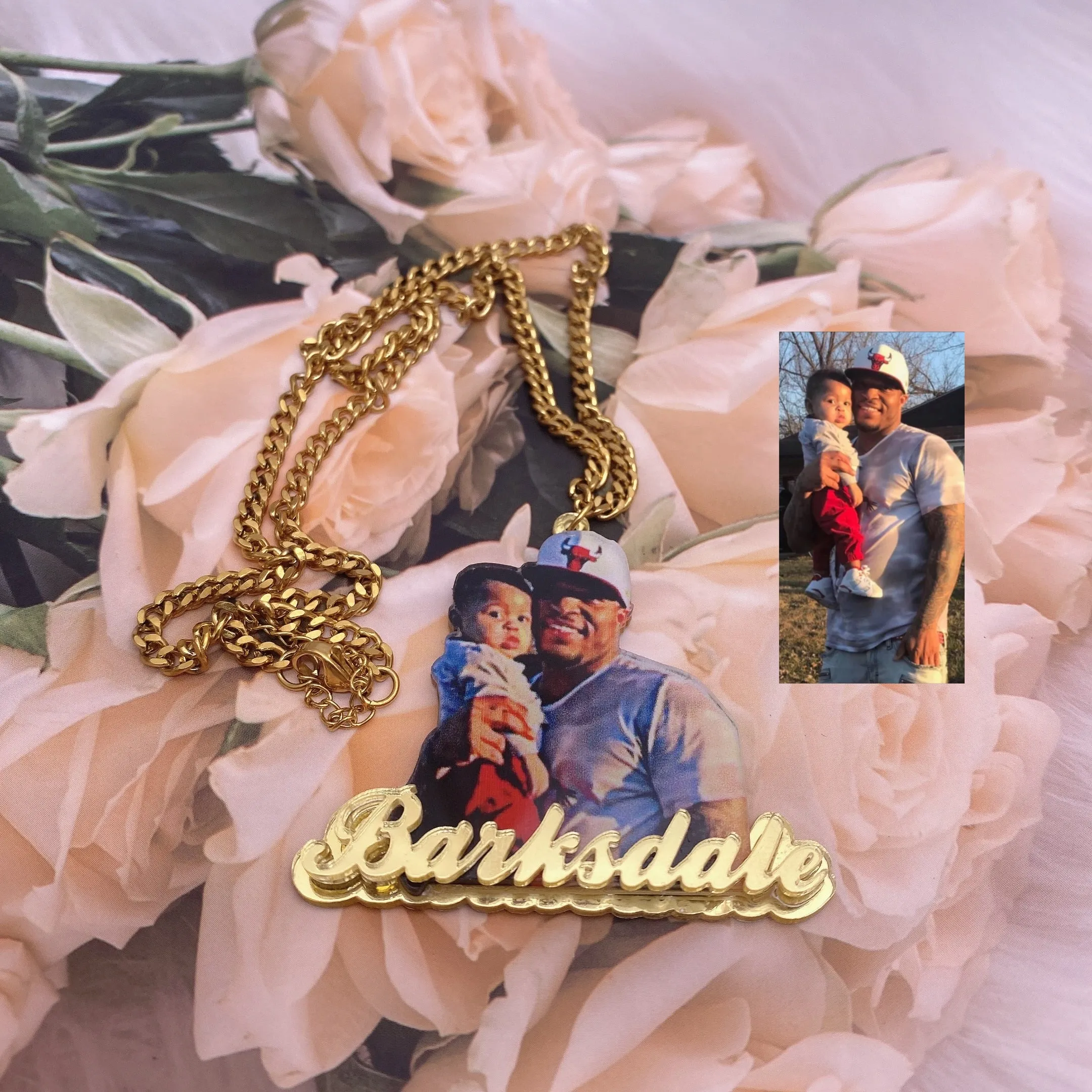 Custom Picture Name Necklace Custom Jewelry Pendant With Picture Chain Necklace