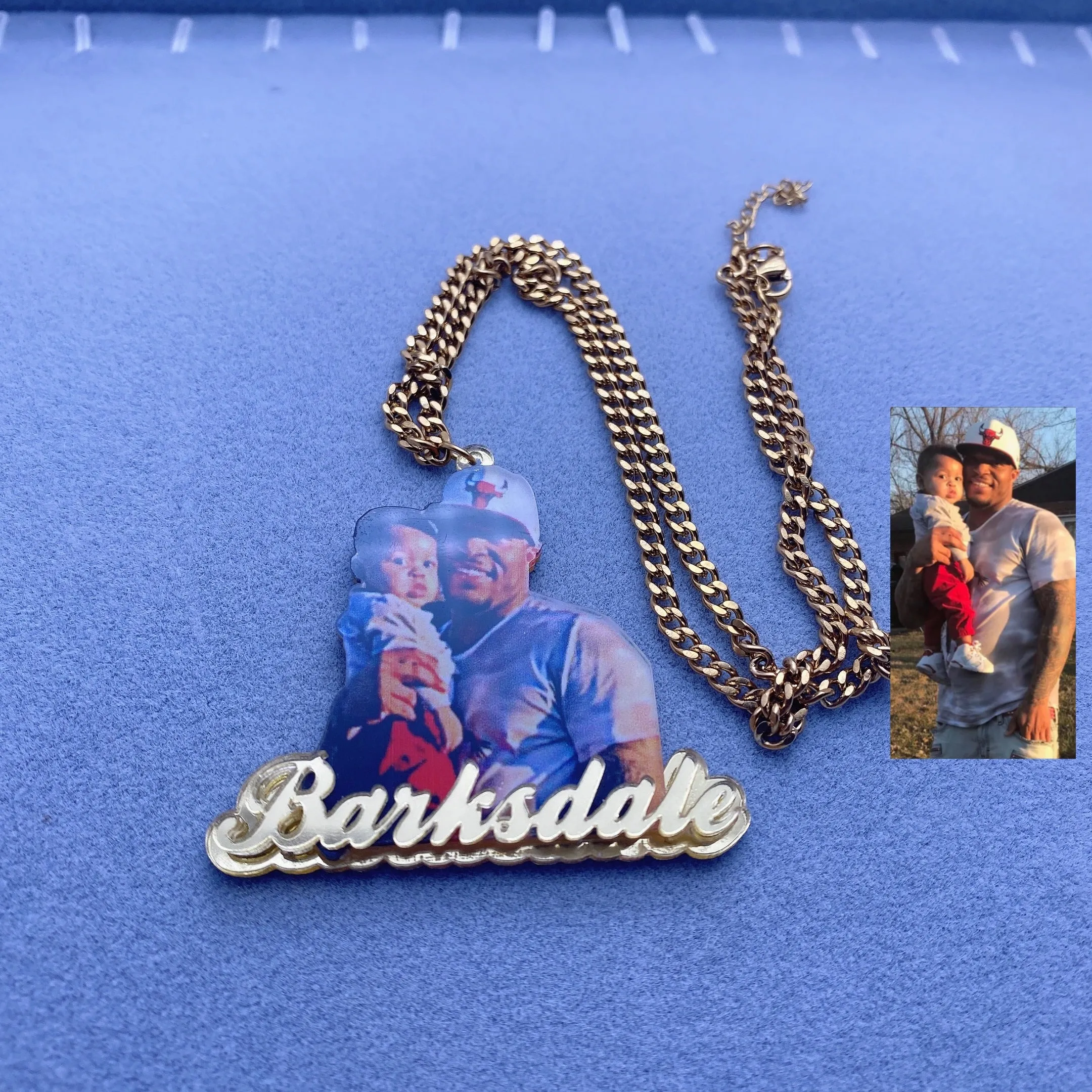 Custom Picture Name Necklace Custom Jewelry Pendant With Picture Chain Necklace