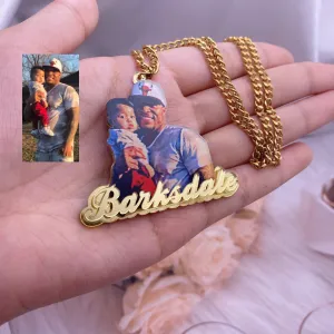 Custom Picture Name Necklace Custom Jewelry Pendant With Picture Chain Necklace