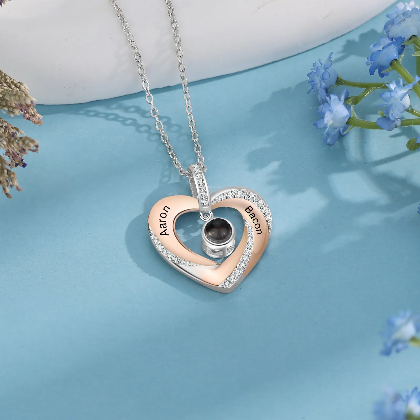 Custom Projection Heart Necklace