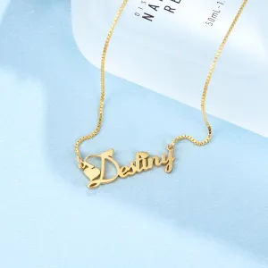 Custom Standard Name With Box Chain Necklace