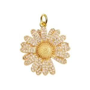 CZ Stone Daisy Charm For Charm Necklace & Bracelet