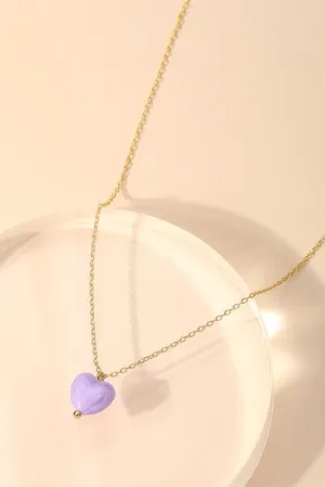 Dainty Chain Pearl Heart Pendant Necklace