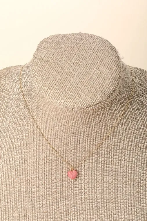 Dainty Chain Pearl Heart Pendant Necklace