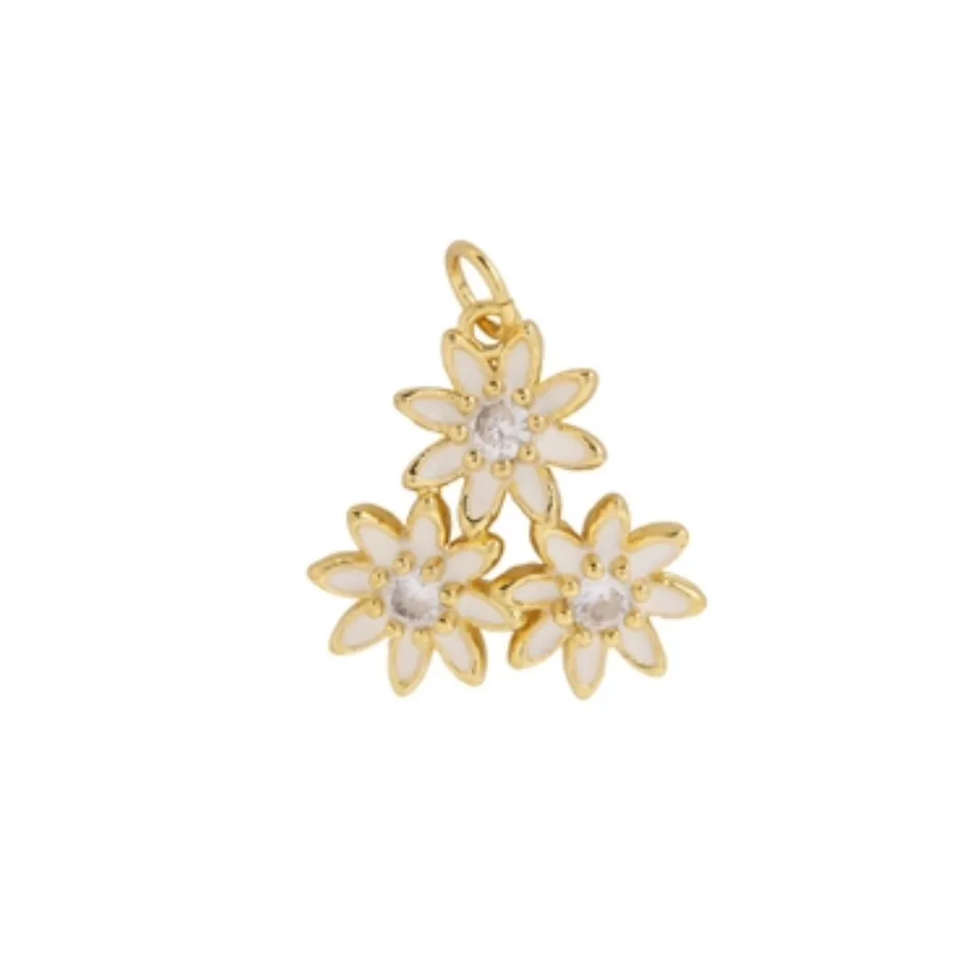 Daisy Trio Charm For Charm Necklace & Bracelet