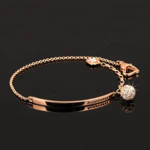 Double Fair OL Style CZ Diamond Ball Fashion Party Charm Bracelets & Bangles Rose Gold Plated Crystal Jewelry For Women