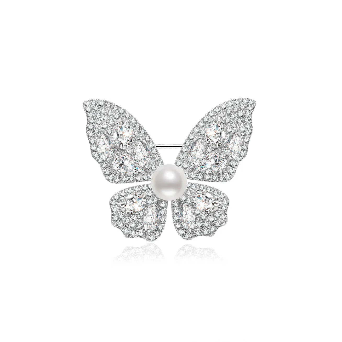 Elegant Freshwater Pearl Butterfly Brooch WC00068 | GARDENS