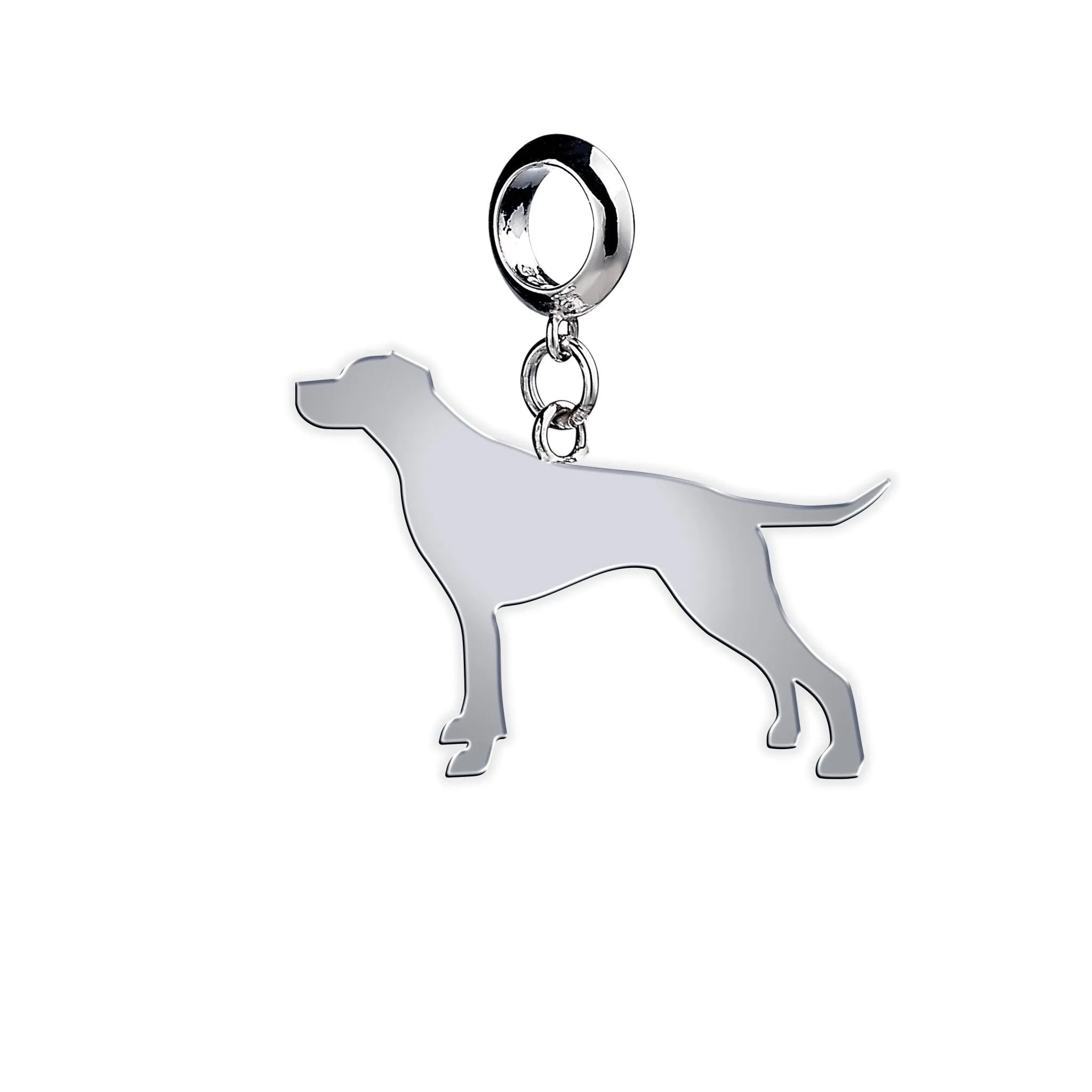 English Pointer Silhouette Silver Charm