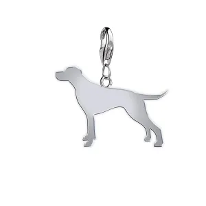 English Pointer Silhouette Silver Charm