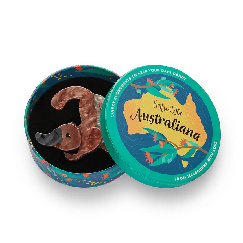 Erstwilder Australiana - Puddles the Platypus Brooch